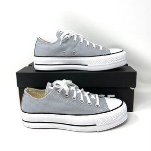 Converse CTAS Lift Low Wolf Grey Canvas Casual Sneakers Women's Size 566757C